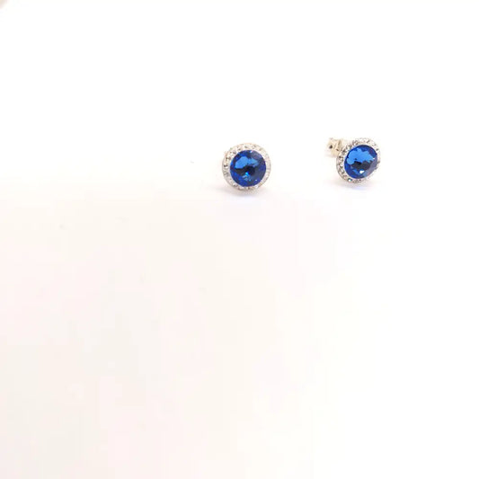 Aros azul con Plata 925