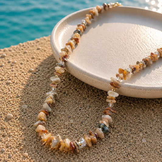 Collar Piedra Jaspe paisina en chips