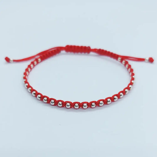 Pulsera roja balines Plata 925