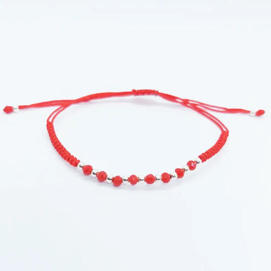Pulsera Roja cristales y plata