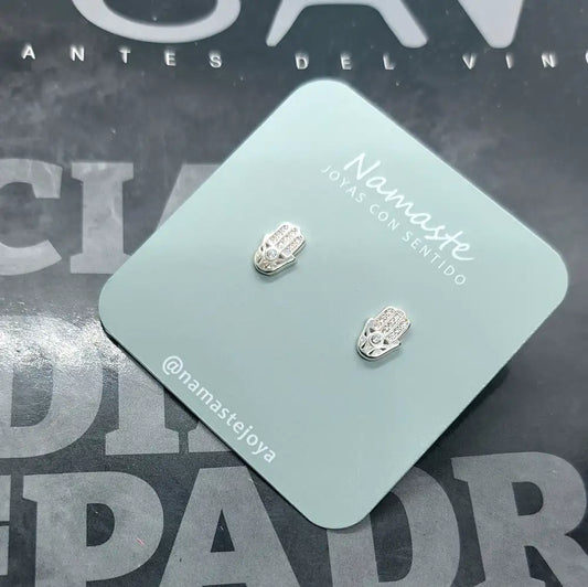 Aros de Plata Mano de Fátima