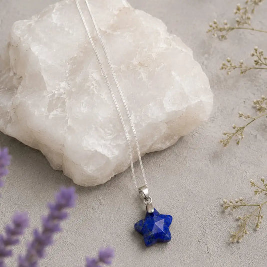 Cadena Plata con piedra Lapislázuli