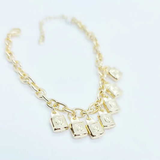 Pulsera Laminado en Oro candados